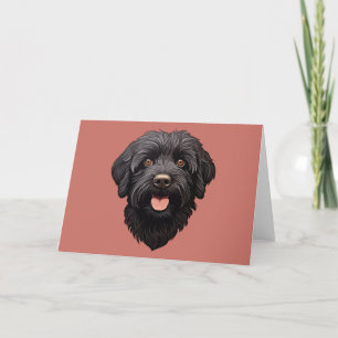 Labradoodle Black Hund Tack Kort