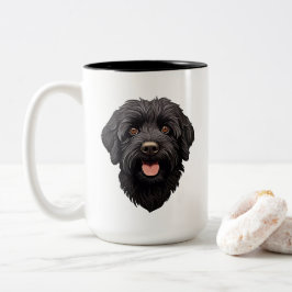 Labradoodle Black Hund Två-Tonad Mugg