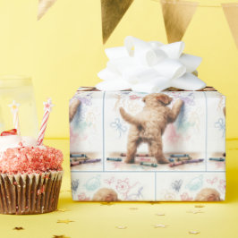 Labradoodle Dödling på en mur Presentpapper