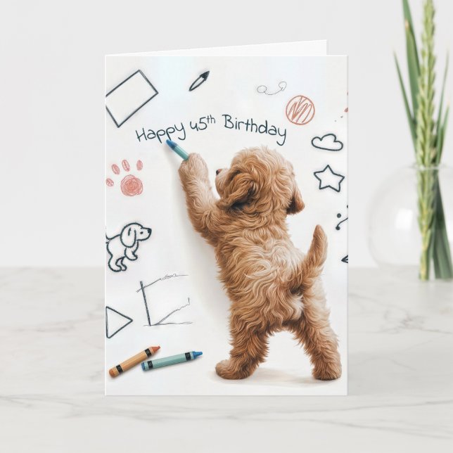 Labradoodle-doft för 45:e födelsedagen kort (Framsida)