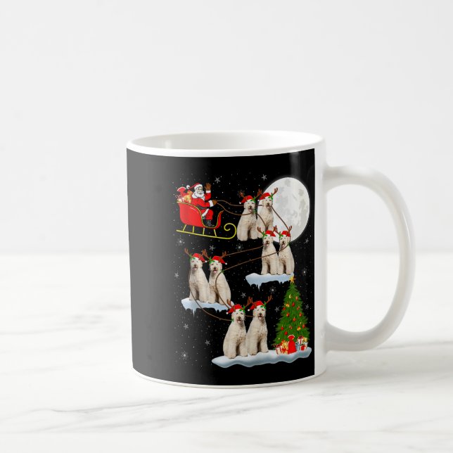 Labradoodle Dog Santa Sleigh Flying Funny Magical  Kaffemugg (Höger)