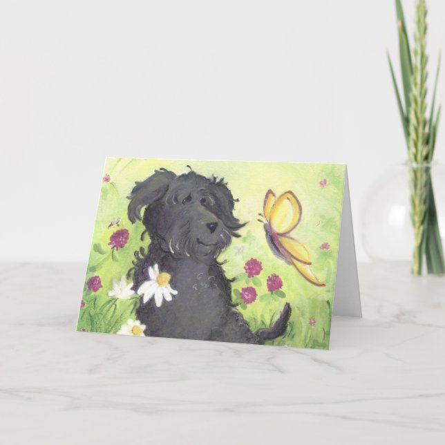 Labradoodle Doodle Hund/Get well Greeting Card Kort (Framsida)