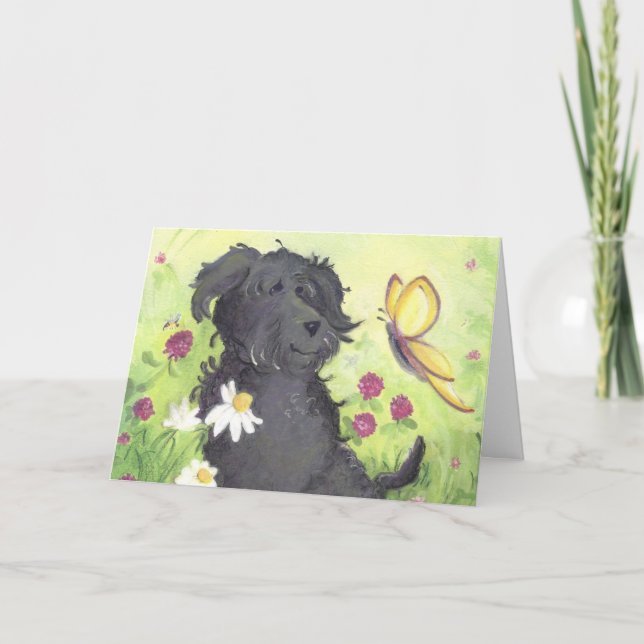 Labradoodle Doodle Hund / Tack You Card (Framsida)