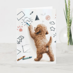 Labradoodle Doodling med Kritor Kort