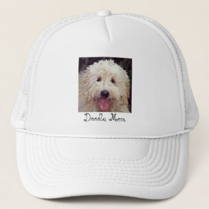 Labradoodle eller guld- klotter på kvinna lock truckerkeps