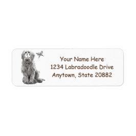 Labradoodle-etikett Returadress Etikett