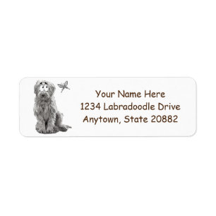 Labradoodle-etikett Returadress Etikett