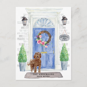 Labradoodle Flytta Announcement Postcard Vykort