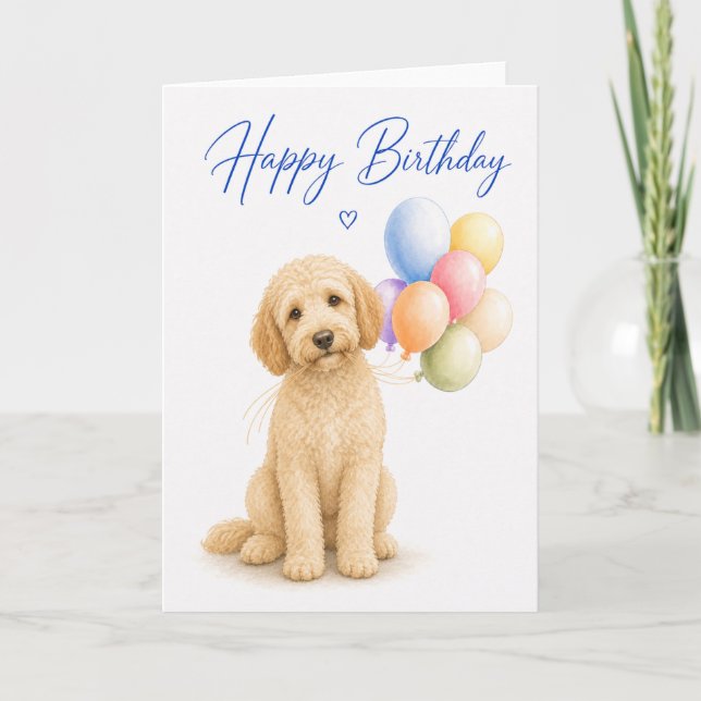 Labradoodle födelsedag kort (Framsida)