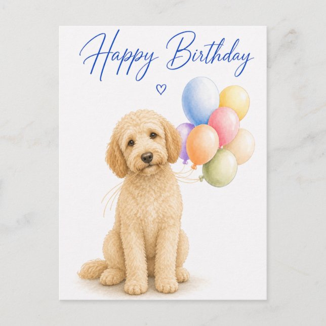 Labradoodle födelsedag vykort (Framsida)