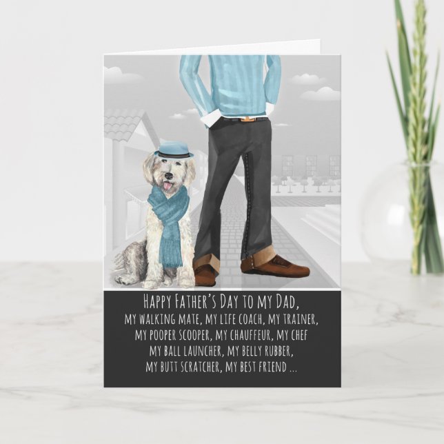 Labradoodle från Hund Fars dag Kort (Framsida)