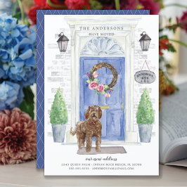 Labradoodle Front Door Flytta Announement Inbjudningar