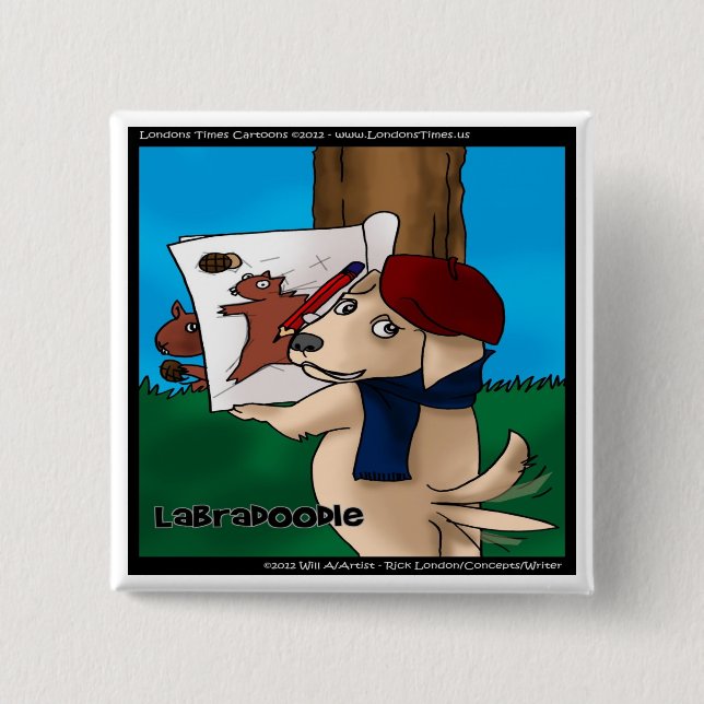 Labradoodle Funny ger Tees Mugg-kort etc. Knapp (Framsida)