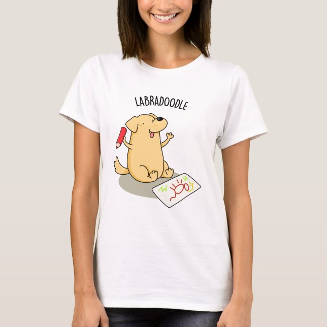 Labradoodle Funny Labrador Hund Pun T Shirt (Framsida)