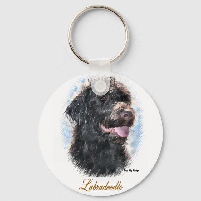 Labradoodle-gåvor Nyckelring (Framsida)
