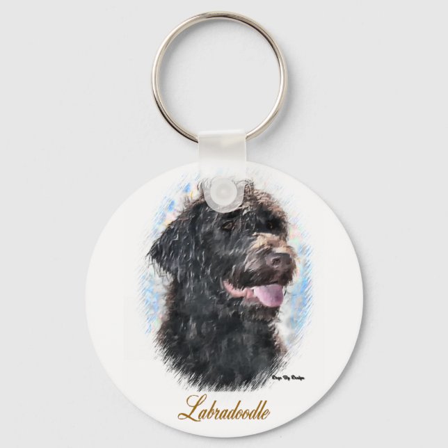 Labradoodle-gåvor Nyckelring (Framsida)