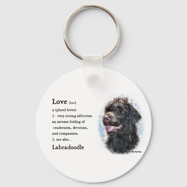 Labradoodle-gåvor Nyckelring (Framsida)