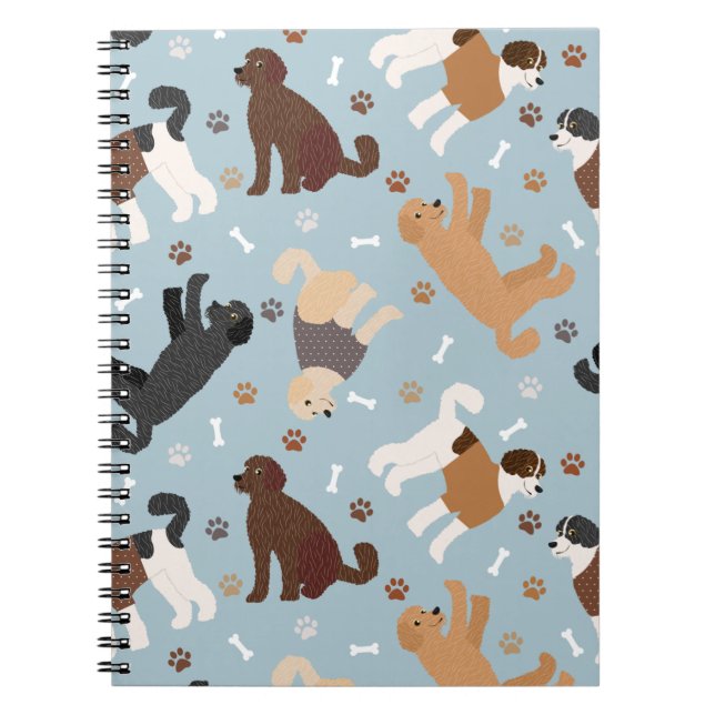 Labradoodle/Goldendoodle Bones och Tass Anteckningsbok (Framsidan)