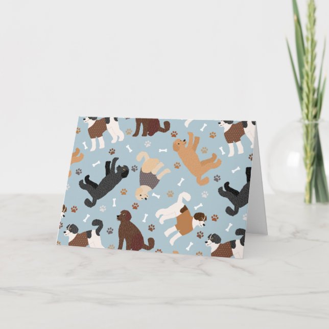 Labradoodle/Goldendoodle Bones och Tass Kort (Framsida)