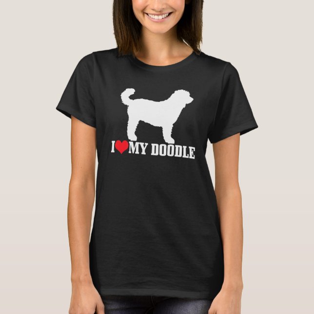 Labradoodle Goldendoodle I Kärlek My Doodle Hund M T Shirt (Framsida)