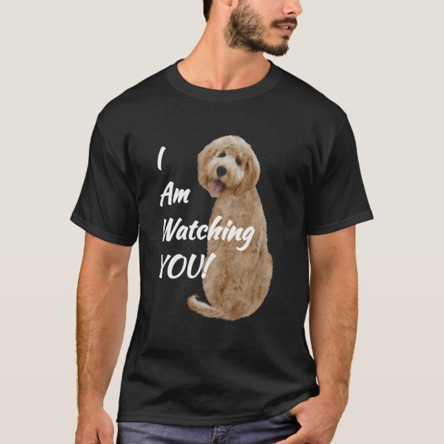 Labradoodle Goldendoodle jag tittar på dig Hund Kä T Shirt (Framsida)