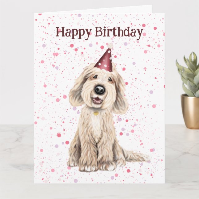 Labradoodle, Grattis på födelsedagen-kort Kort (Liten växt)