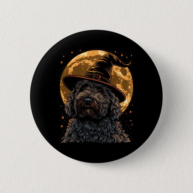 Labradoodle Halloween Hund Rolig Söt Doodle Mamma Knapp (Framsida)