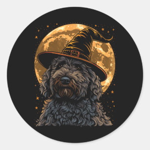 Labradoodle Halloween Hund Rolig Söt Doodle Mamma Runt Klistermärke