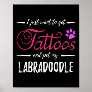 Labradoodle Hund älskare Tattoo Rolig hund Mamma G Poster