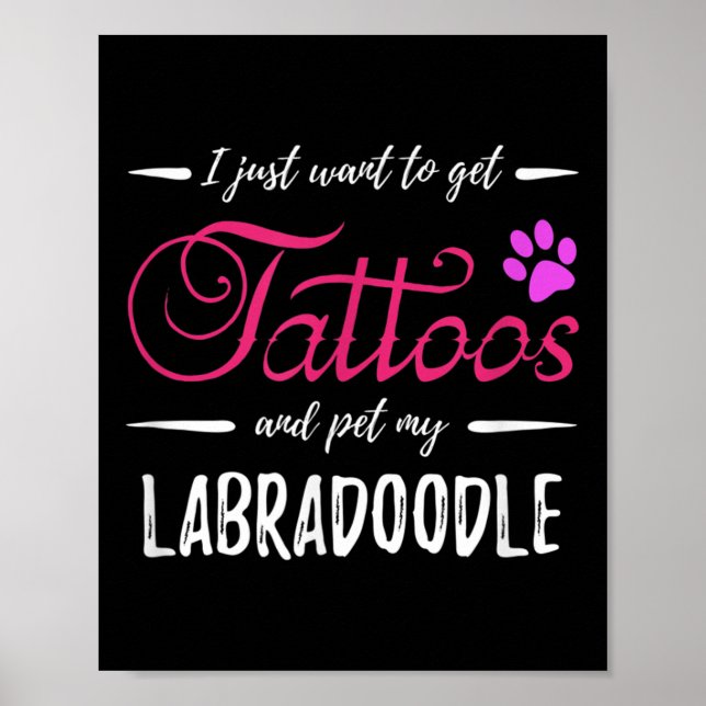 Labradoodle Hund älskare Tattoo Rolig hund Mamma G Poster (Framsidan)