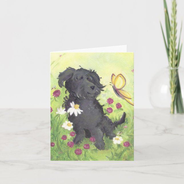 Labradoodle-Hund/anteckningskort Kort (Framsida)
