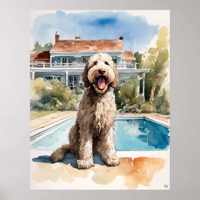 Labradoodle - Hund Art Print Poster (Framsidan)