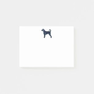 Labradoodle Hund aveln Silhouette Black Watercolor Post-it Block