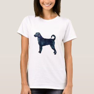 Labradoodle Hund aveln Silhouette Black Watercolor T Shirt
