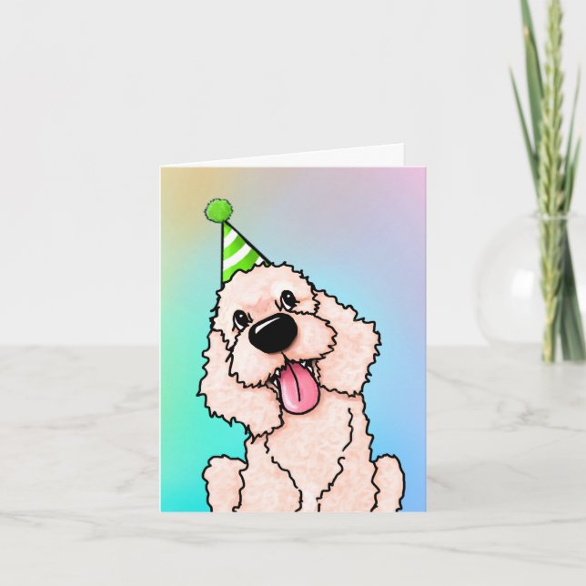 Labradoodle Hund Birthday Card Tack Kort (Framsida)