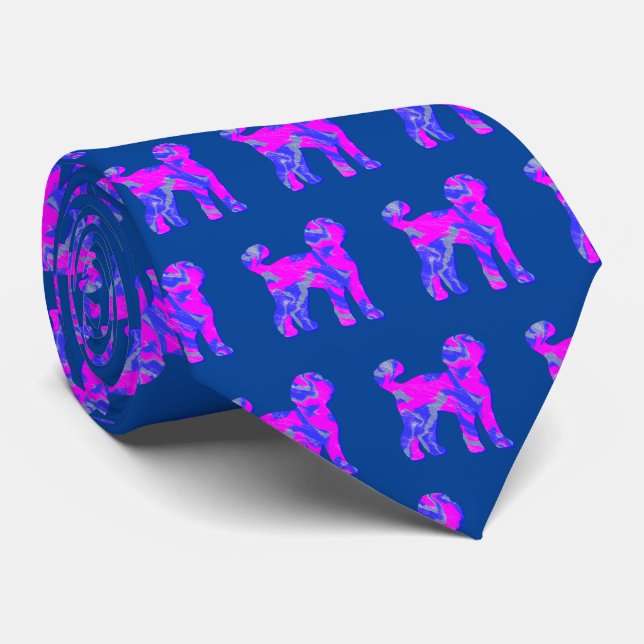 Labradoodle Hund Cute Rosa Silhouette Blue Nacke Slips (Rullad)