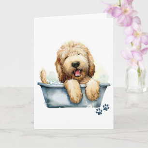 Labradoodle Hund Folded Hälsning Kort