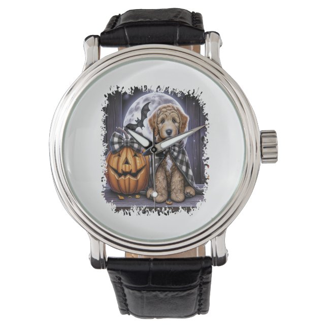 Labradoodle Hund Halloween Square Armbandsur (Framsida)