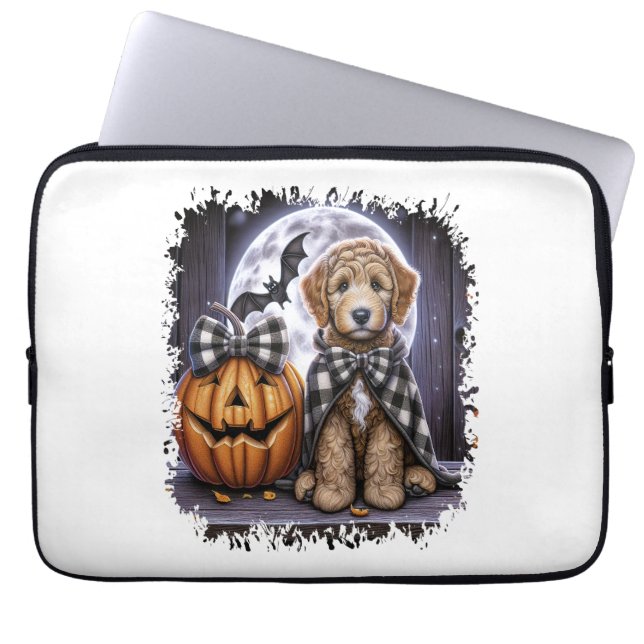 Labradoodle Hund Halloween Square Laptop Fodral (Framsidan)