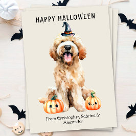 Labradoodle Hund Happy halloween Julkort