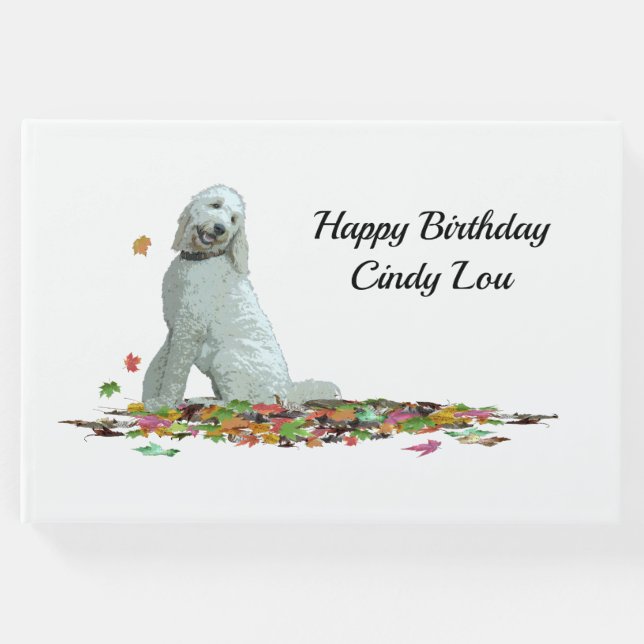 Labradoodle Hund in Löv Guest Bok (Framsida)