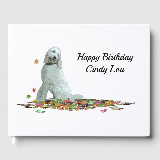 Labradoodle Hund in Löv Guest Bok (Framsida)