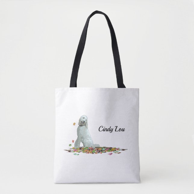 Labradoodle Hund in Löv Tote Bag Tygkasse (Framsida)