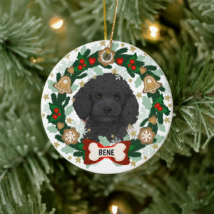 Labradoodle Hund jul Cute Hund Cookie WAN Julgransprydnad Keramik