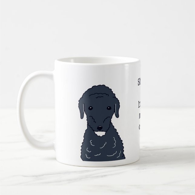 Labradoodle Hund Kaffe Först Rolig Illustration Kaffemugg (Vänster)