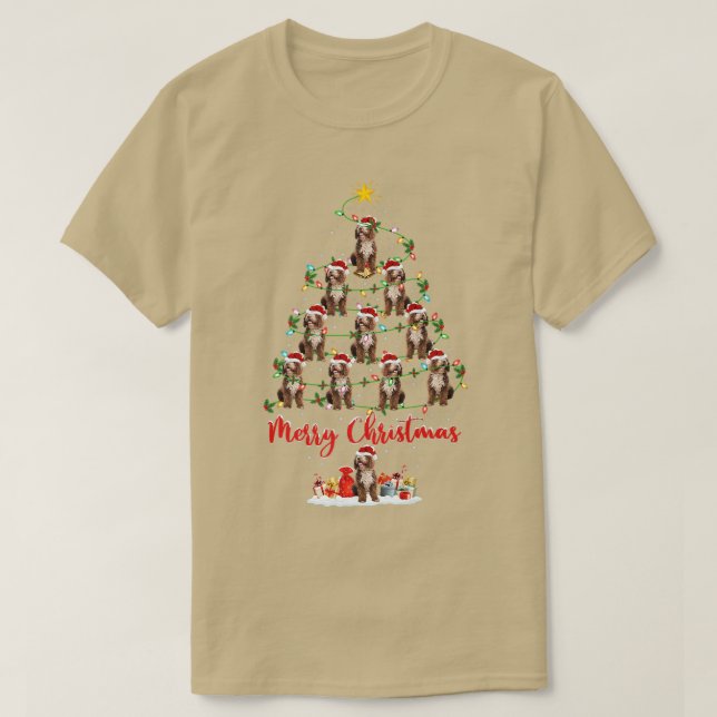 Labradoodle Hund Matching Santa Labour Christm T Shirt (Design framsida)