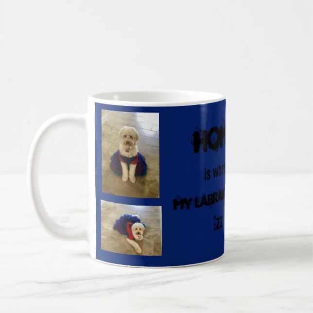 Labradoodle-Hund med Anpassningsbar Dress Anpassa  Kaffemugg (Vänster)