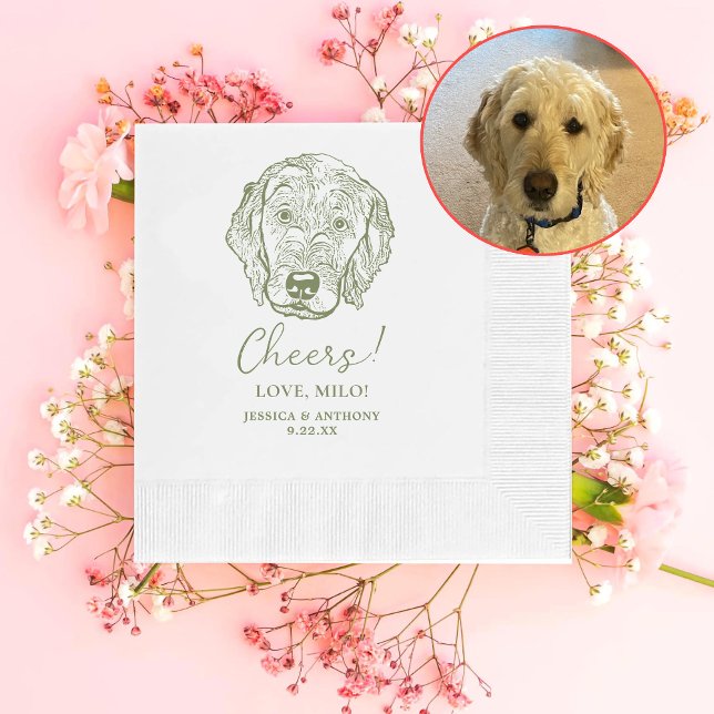 Labradoodle Hund Personlig Cheers Napkins Pappersservett (Skapare uppladdad)