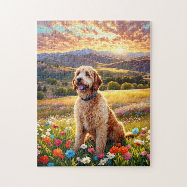 Labradoodle hund pussel (Vertikal)