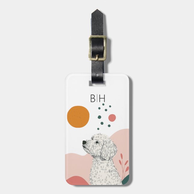 Labradoodle Hund Resväskemärke Bagagebricka (Vertikal Framsida)